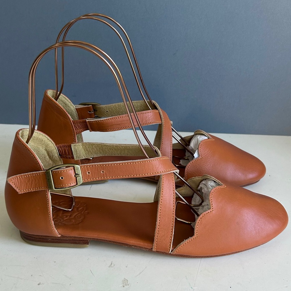 Bali ELF Handmade Mangrove Shoes size 10 Mary Jane Crisscross Flats - Picture 5 of 11